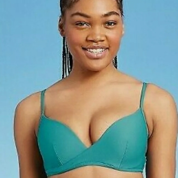 Shade & Shore Ocean BlueUnderwire Bikini top in Size 34C # - Picture 3 of 10